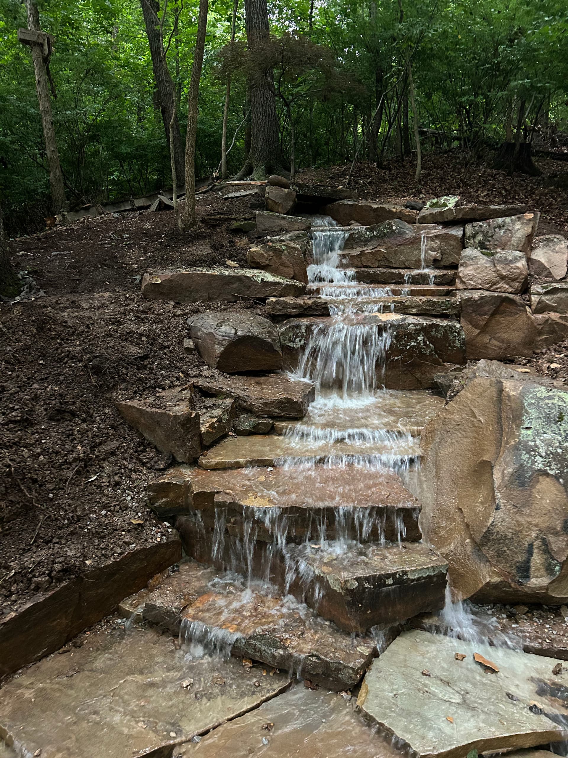 25 Tons of Arkansas Native Stone Built Into a Natural Waterfall image