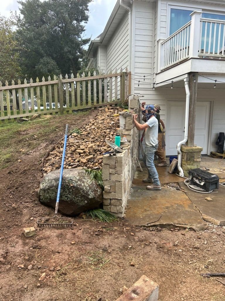 Stone Retaining Wall Project