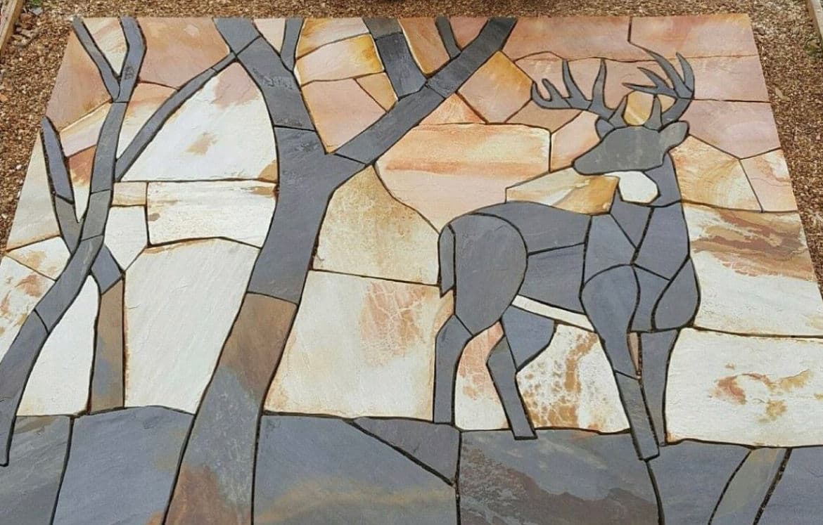 Capturing Nature's Elegance in Stone Mosaic Art image