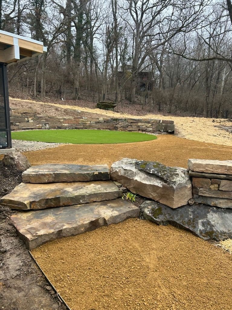 Project Fayetteville AK  Backyard Makeover with Sandstone image