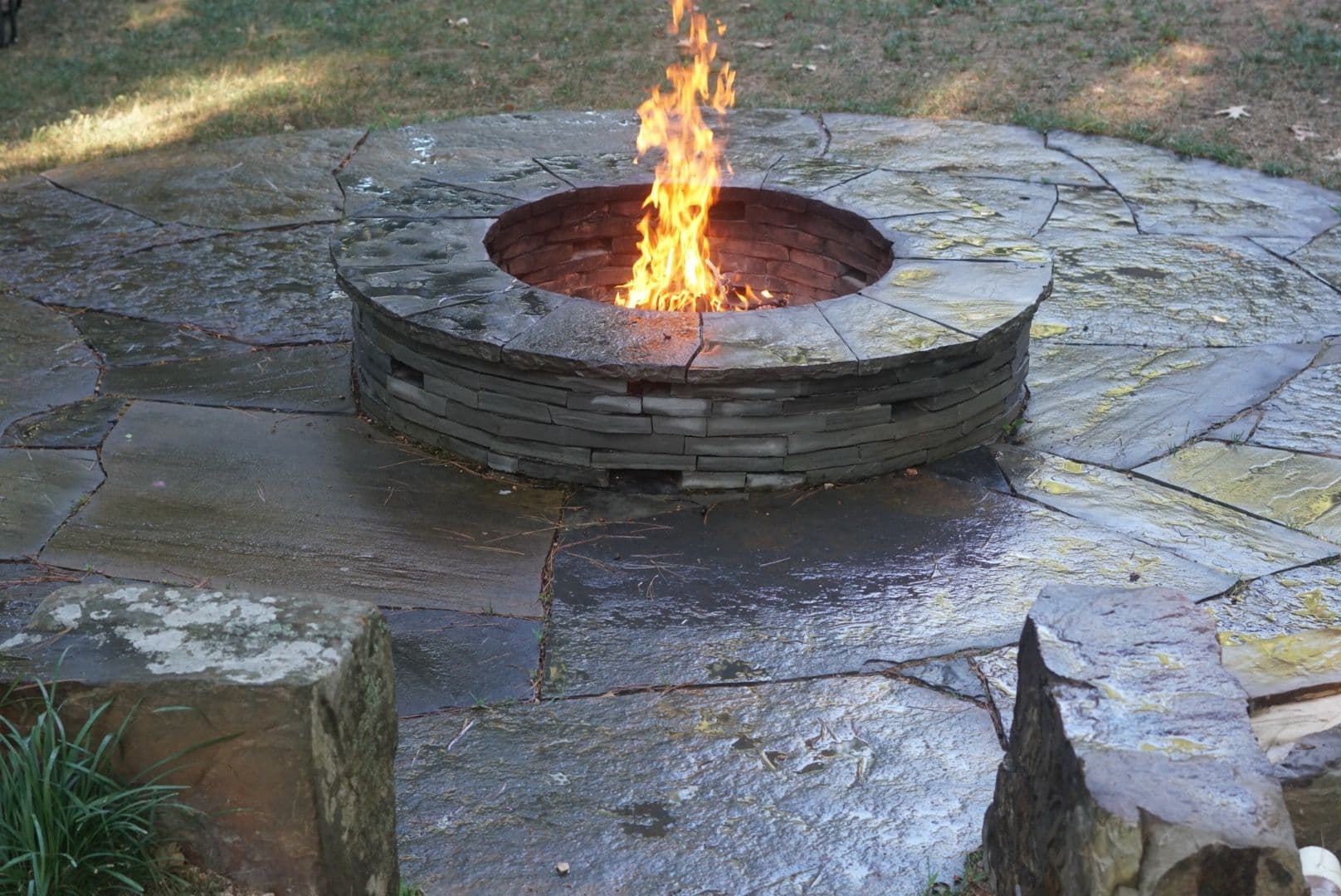 Project Rustic Stone Fire Pit Installation in Bella Vista image