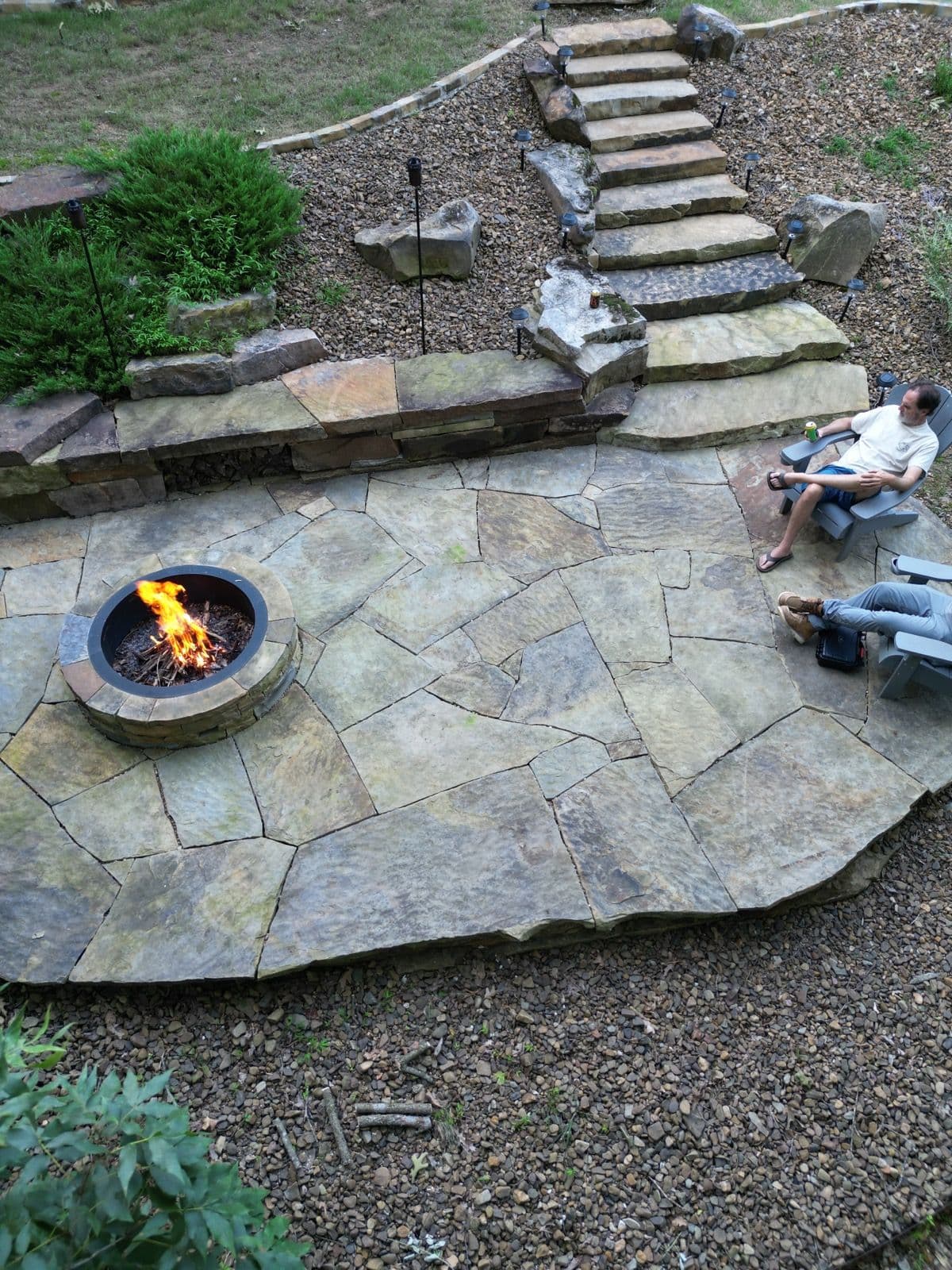 Project Stunning Stone Patio with Fire Pit Crafted image