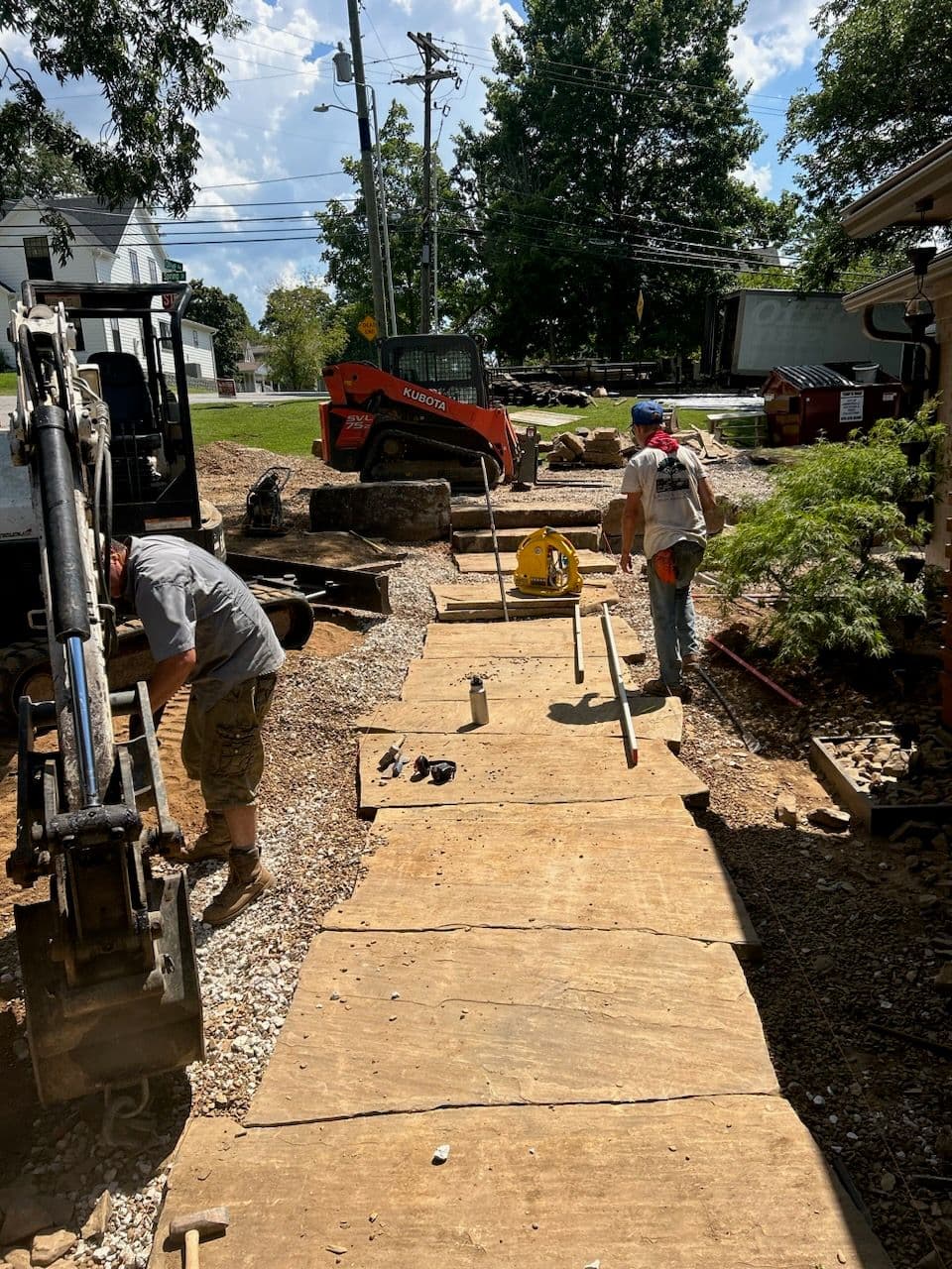 Project Elegant Flagstone Entryway Path Installed image