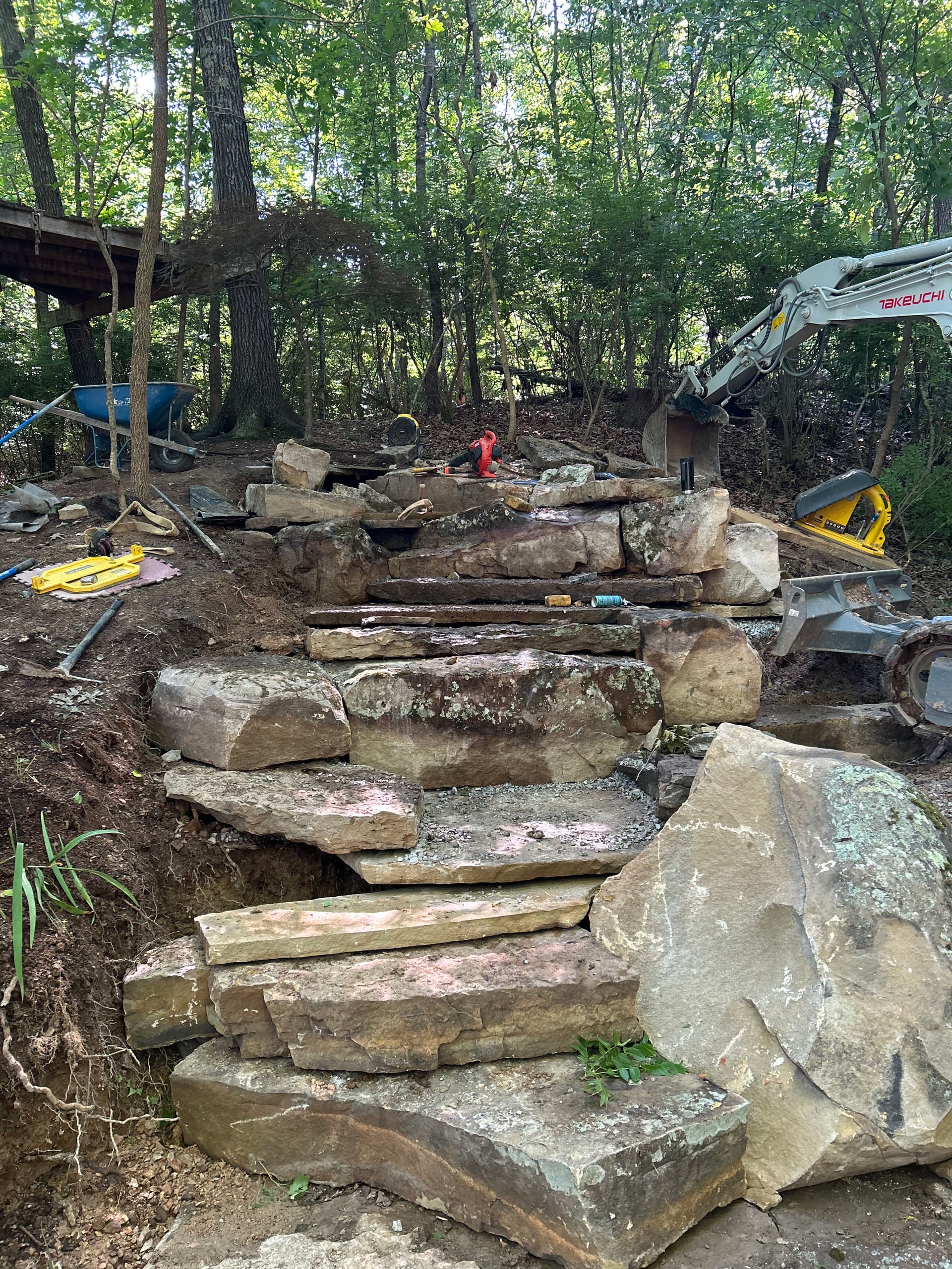 Pondless Waterfall Built with Native Sandstone in Bella Vista image