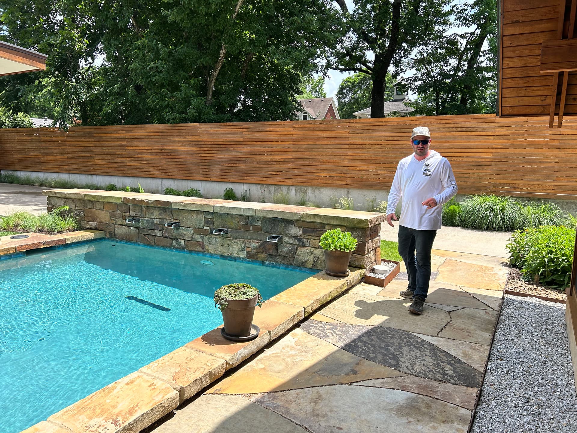Gallery photos for Natural Stone Pool Surrounds Built for Bentonville and Bella Vista Backyards: Image #3
