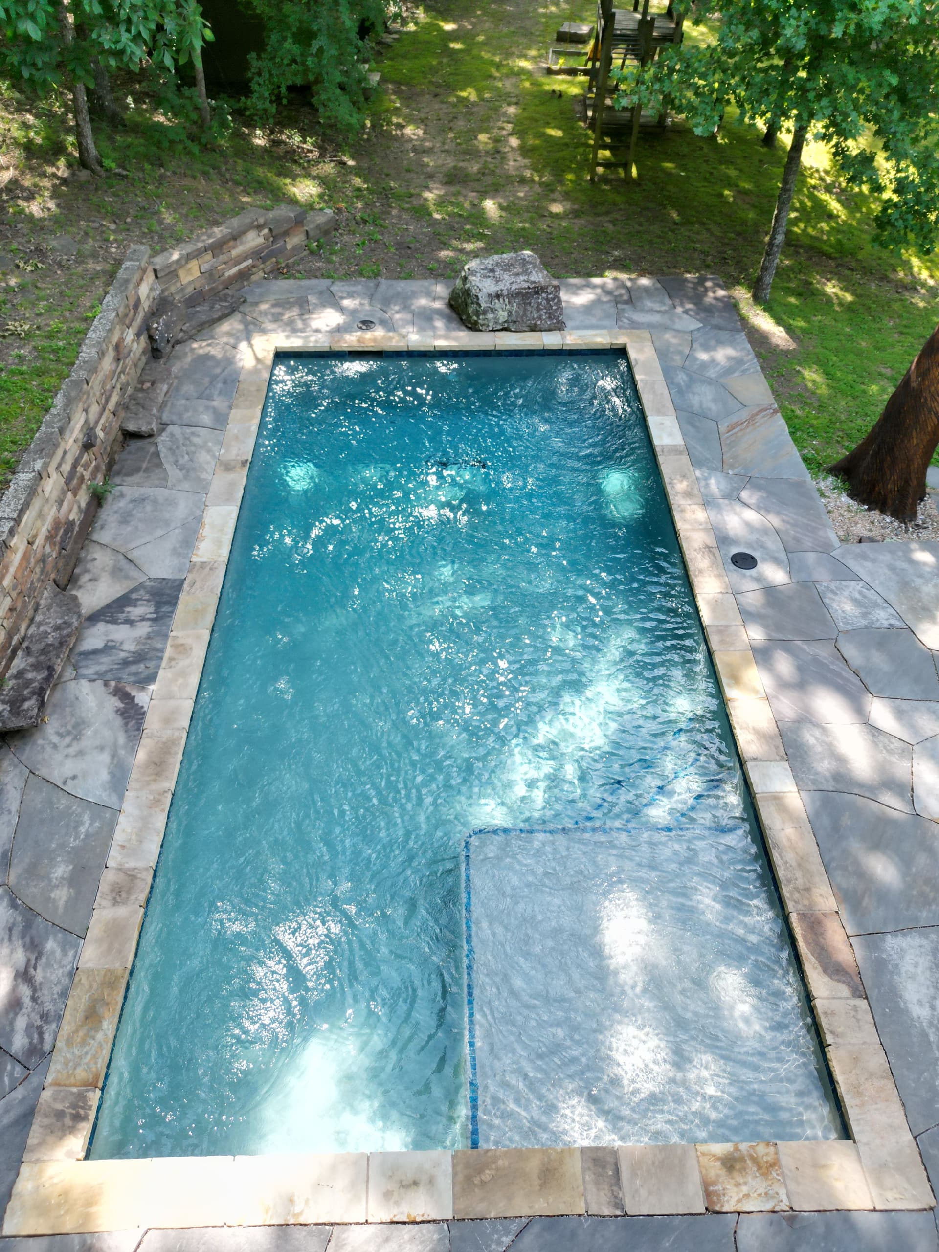 Gallery photos for Natural Stone Pool Surrounds Built for Bentonville and Bella Vista Backyards: Image #1
